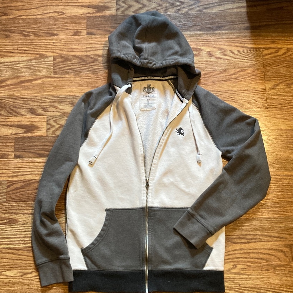 Express Men's Two-Tone Zip-Up Hoodie
